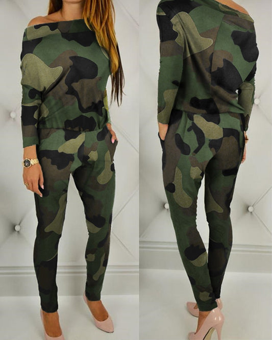 CAMOUFLAGE PRINT JUMPSUIT