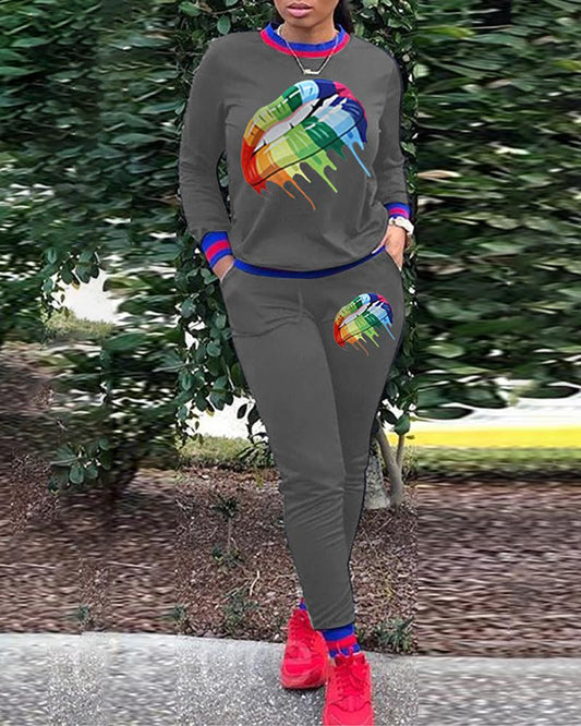 Copy of "KISS ME" 2 PIECE SWEATSUIT IN GRAY