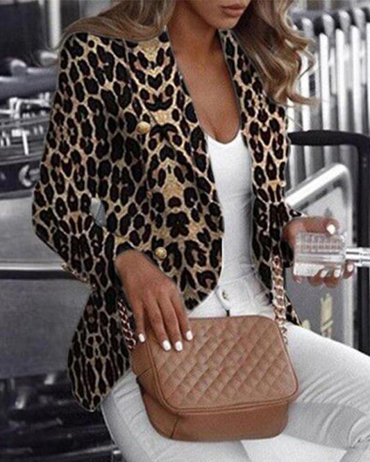 "LEOPARD NEVER CHANGES IT'S SPOT" BLAZER