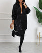 SEQUIN SHIRT DRESS