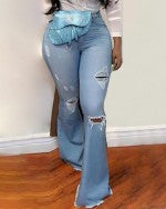 HIGH WAIST DENIM FLARE JEANS