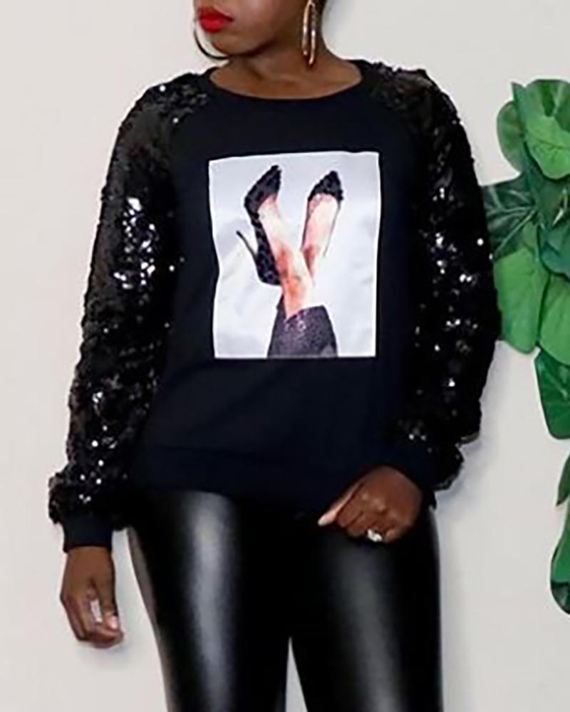 " WALK IN MY SHOES' SEQUIN SWEATSHIRT